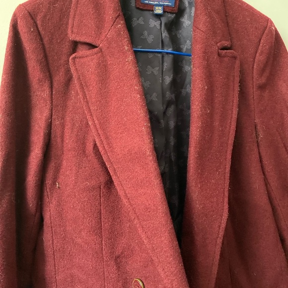 Vintage Forever 21 Burgundy Coat - Size M - Picture 2 of 4